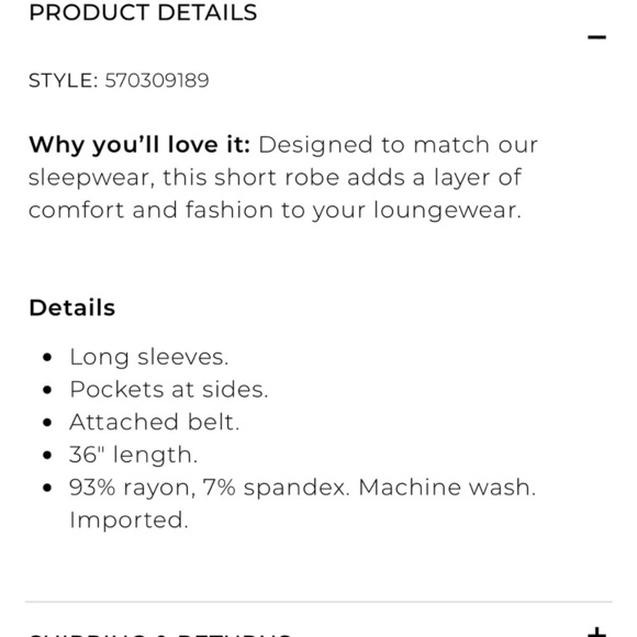 Soma White and Gray Patterned Robe Comfy Cozy Lightweight - Picture 5 of 5